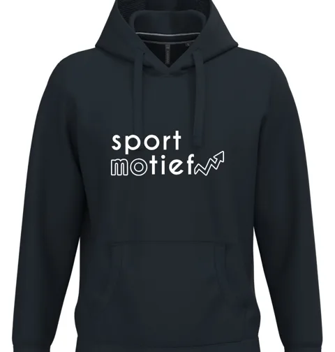 Marineblauwe Sportmotief-hoodie